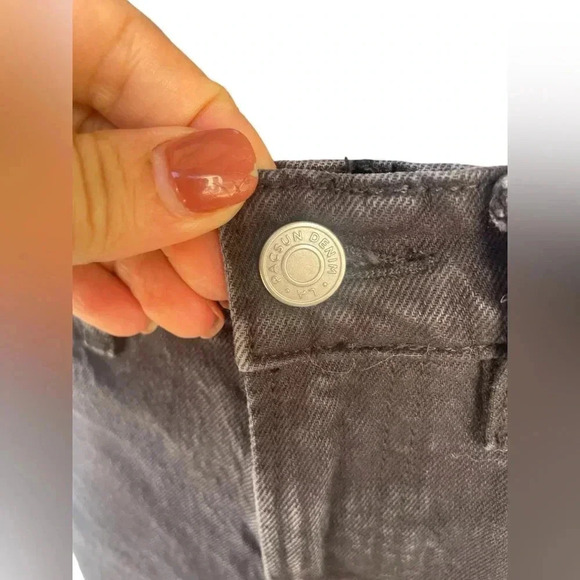 PACSUN women’s black wash stretch crop boot sz 24 denim jeans preloved - Picture 4 of 10